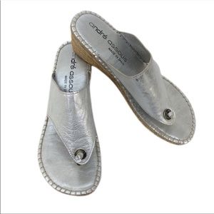 Andre Assous silver sandals